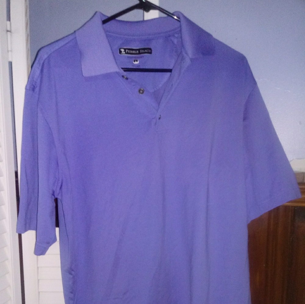 Blue pebble beach golf polo size large